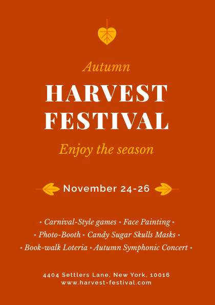 Autumn Harvest Festivals Flyer Template 420x595 template