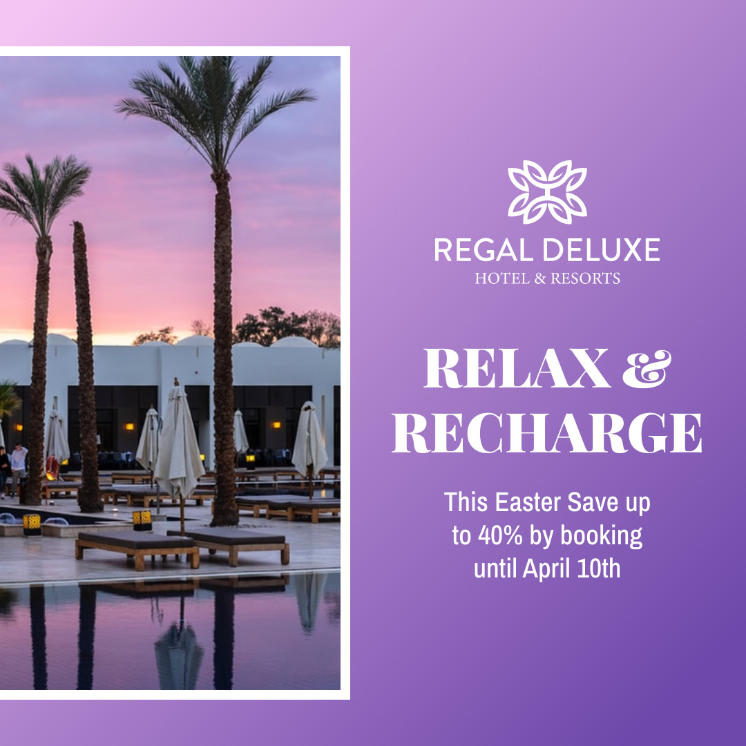 Relax and Recharge Easter Hotel Offer 1080x1080 template
