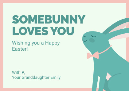 Easter Somebunny Loves You – Card Template  420x298 template