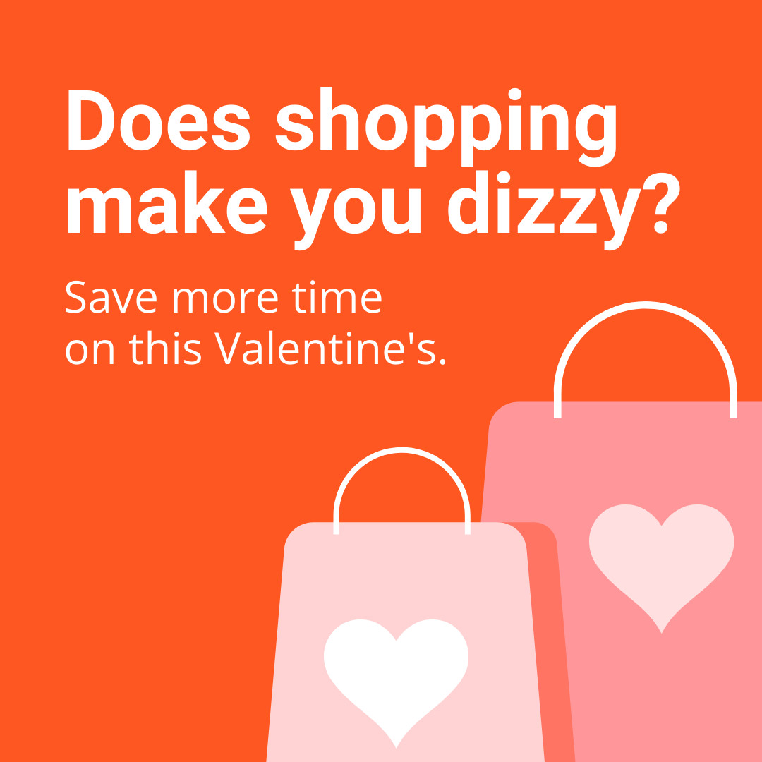 Valentine's Day Dizzy Shopping 1080x1080 template