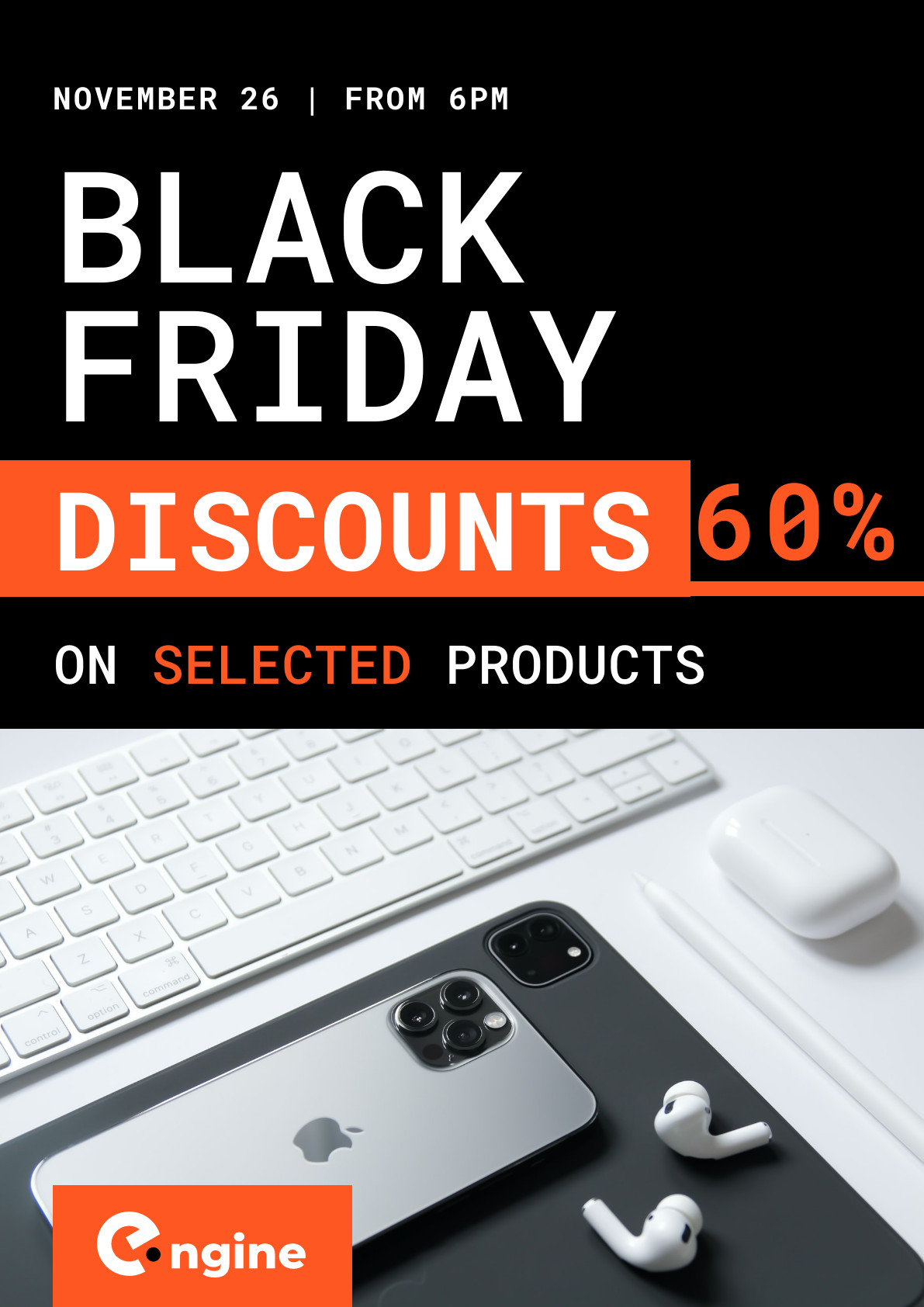 Black Friday Discounts Poster Template 1191x1684 template