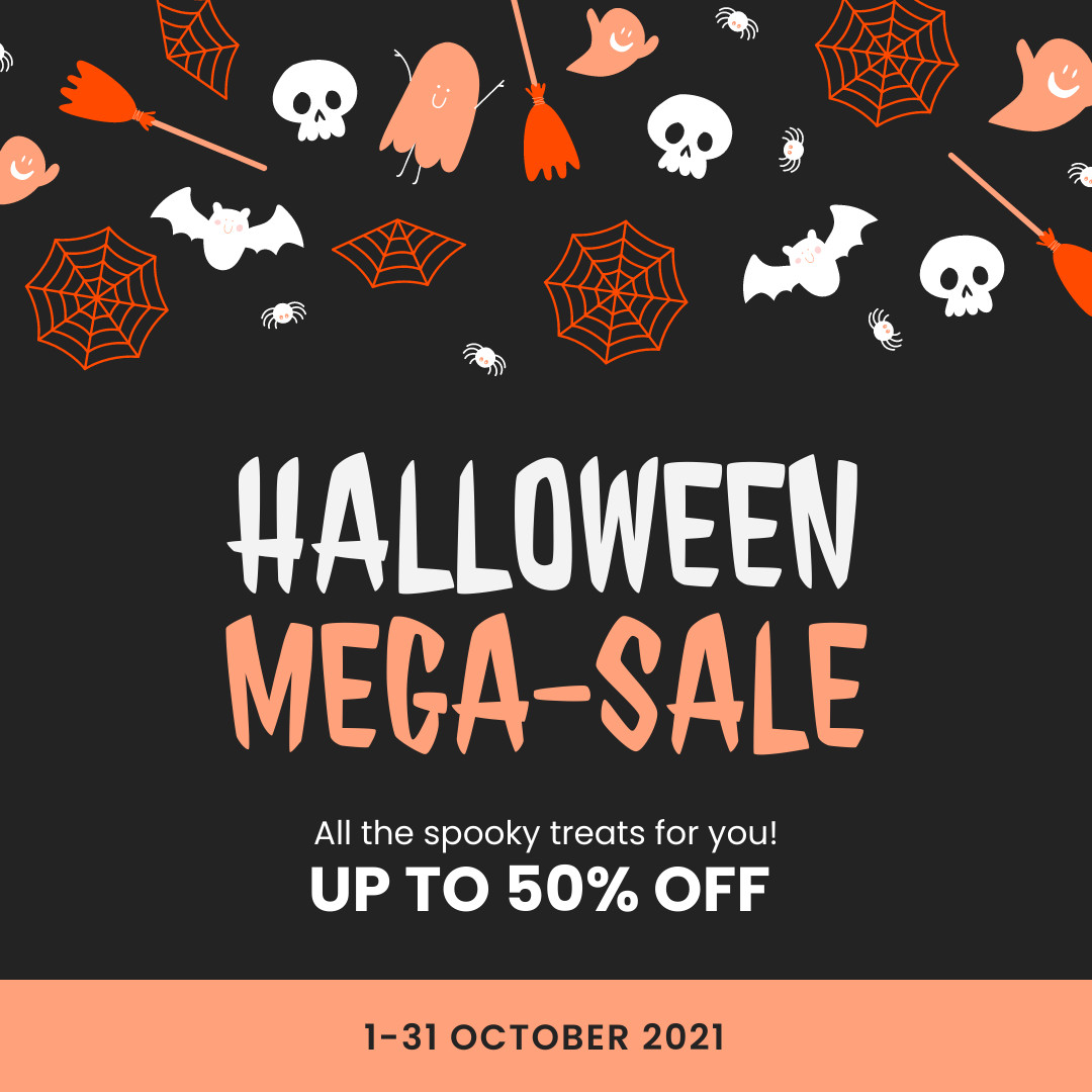 Halloween Mega Sale Spooky Treats 1080x1080 template