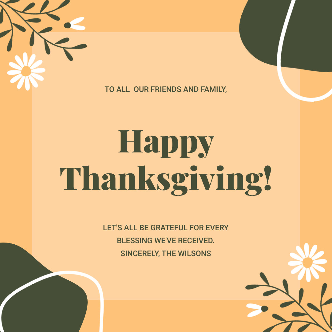 Thanksgiving Grateful for Every Blessing 1080x1080 template