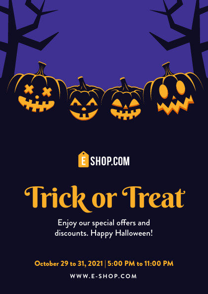 Halloween Trick or Treat Special Pumpkin Flyer 420x595 template