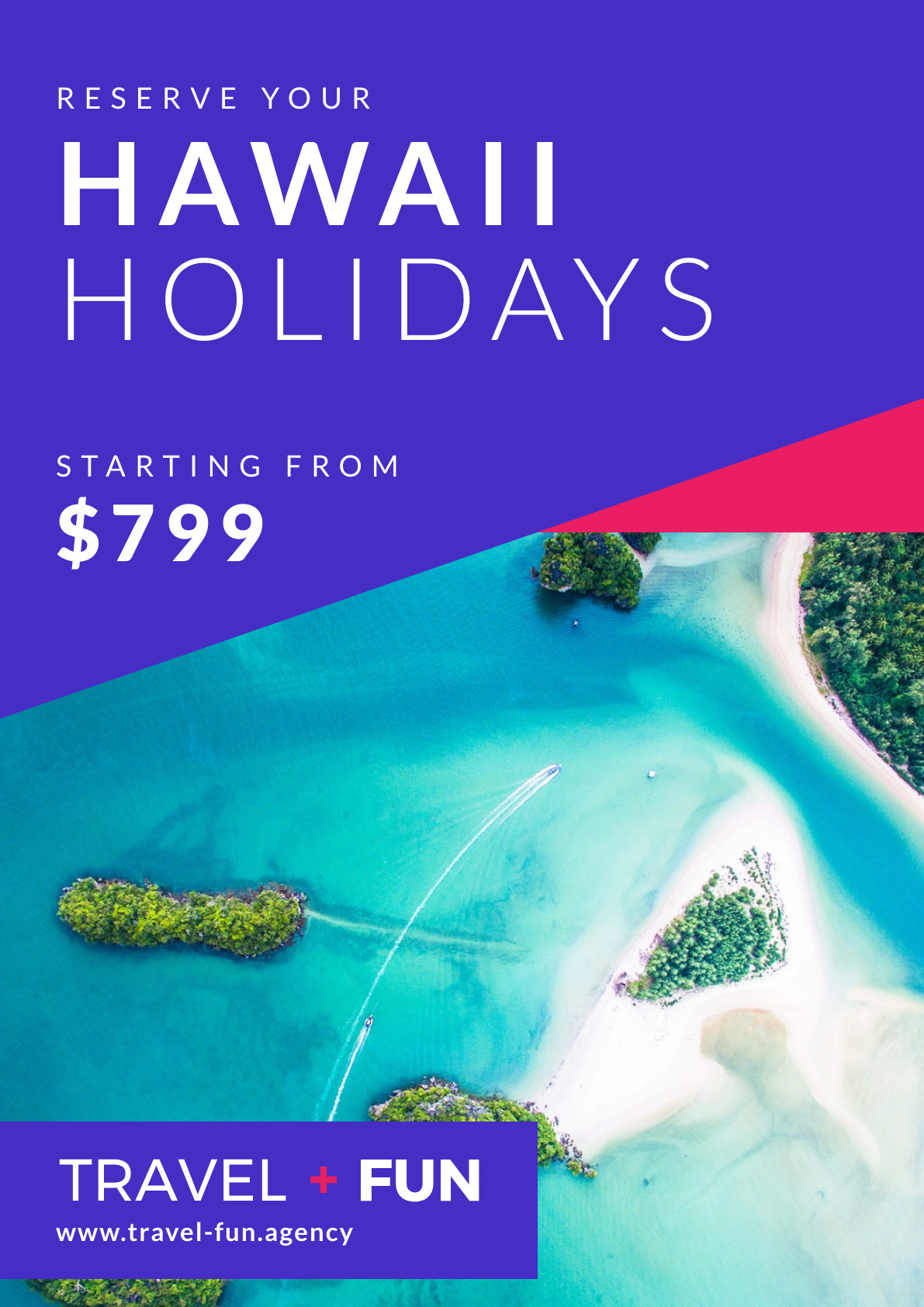 Reserve your Hawaii Holidays – Poster Template 1191x1684 template