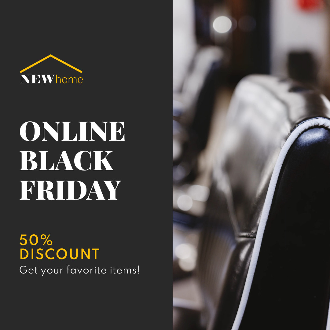 Online Black Friday Home Items Video 1080x1080 template preview