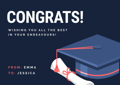Congrats Graduation Cap – Card Template 420x298 template