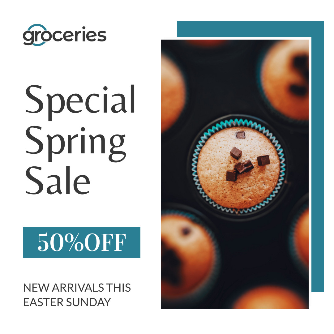 Special Muffin Spring Easter Sale 1080x1080 template