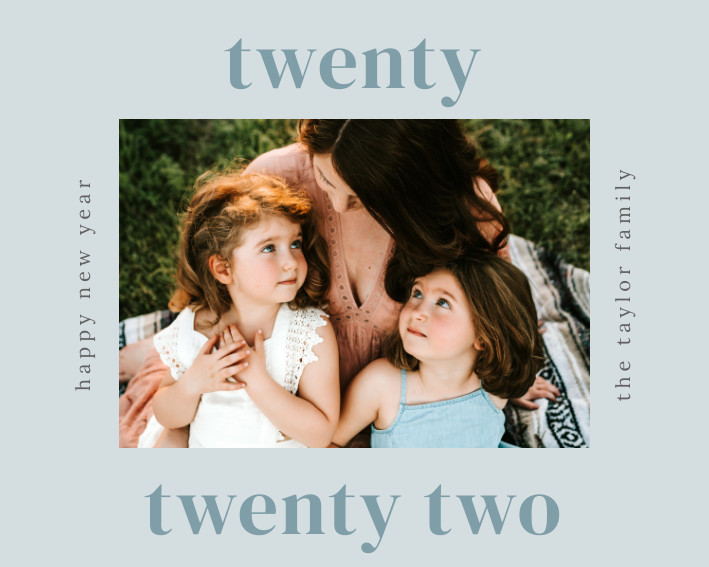 Twenty Twenty Two Teal New Year Family Photo Collage 709x567 template