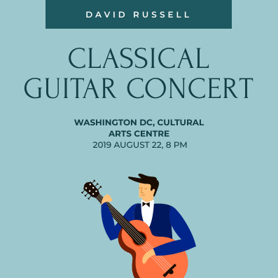Classical Guitar Concert – Invitation Template 397x397 template