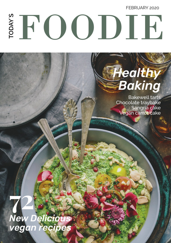 Today Foodie Vegan –  Magazine Cover Template 595x842 template