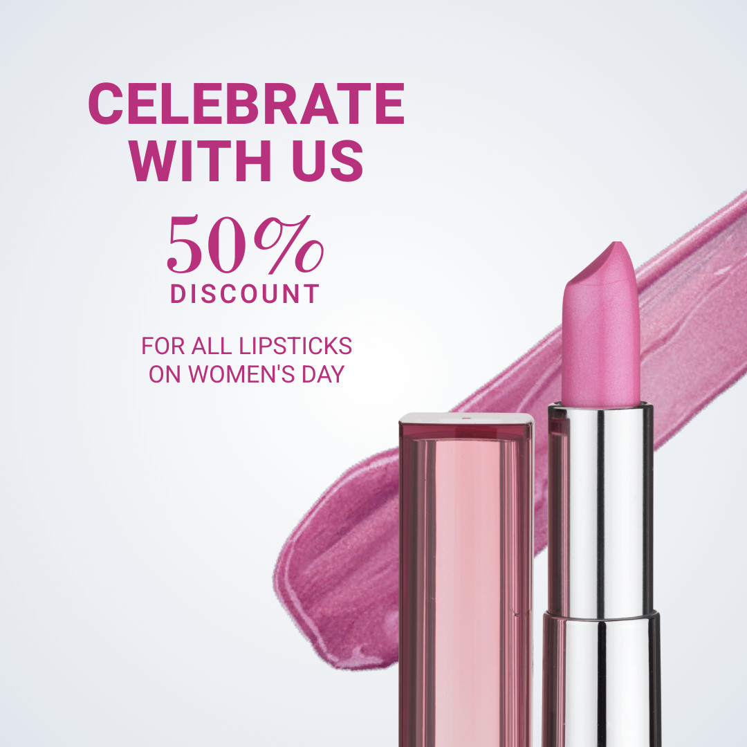 Celebrate Women's Day Lipstick 1080x1080 template