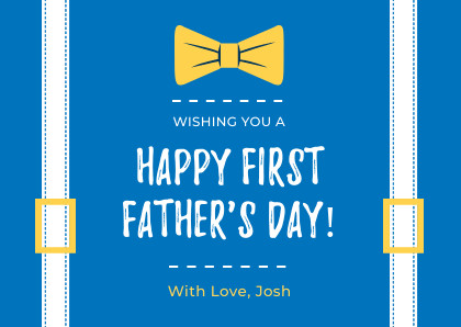 Bow Tie First Father's Day Card 420x298 template