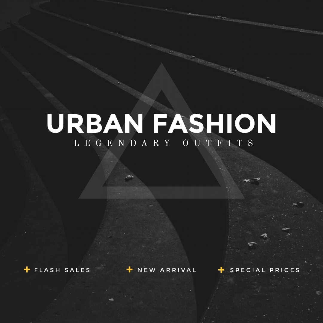Black Background Urban Fashion 1080x1080 template
