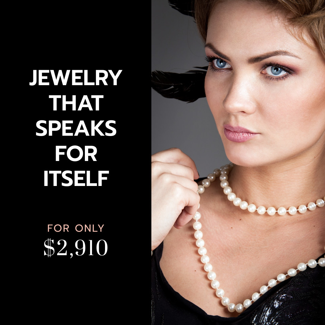Elegant Necklace Pearls Only 1080x1080 template