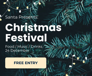 Santa Presents Christmas Festival 300x250 template