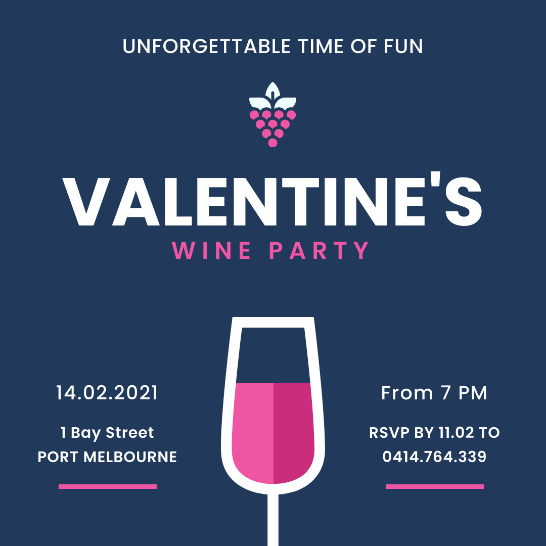 Valentine's Day Wine Party 1080x1080 template