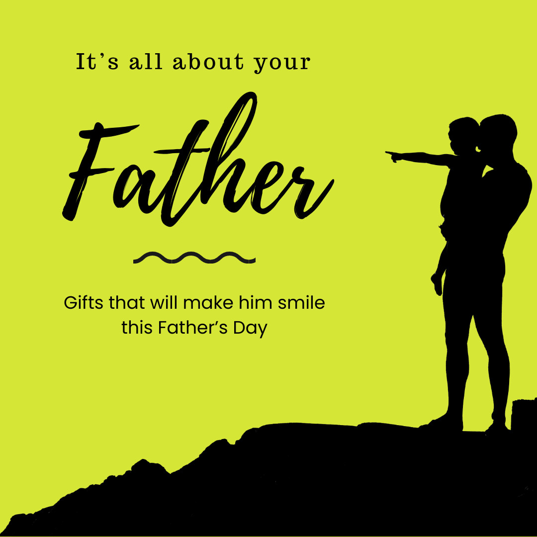 Black and Lime Father's Day Gifts 1080x1080 template