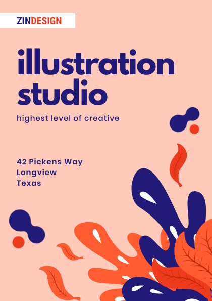 ZinDesign illustration studio – Flyer Template 420x595 template