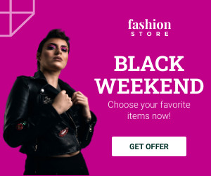 Pink Fashion Black Friday 300x250 template
