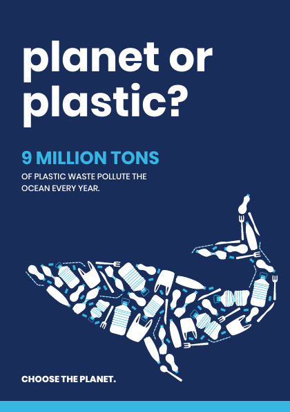 Planet or Plastic Ocean Pollution – Flyer Template  420x595 template