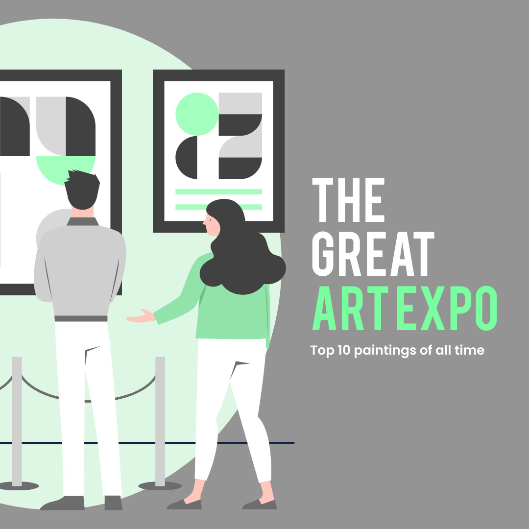 The Great Art Expo with Top 10 Paintings 1080x1080 template