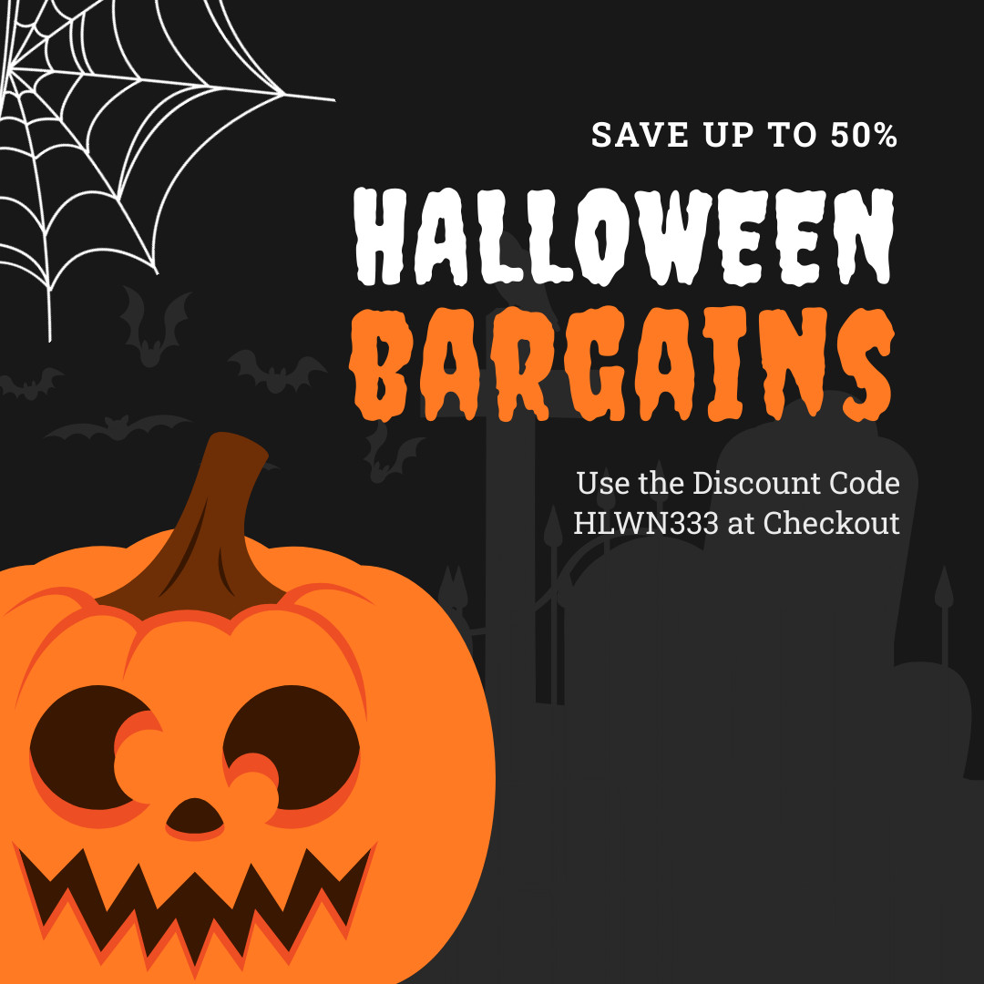 Halloween Bargains Cemetery Pumpkin 1080x1080 template