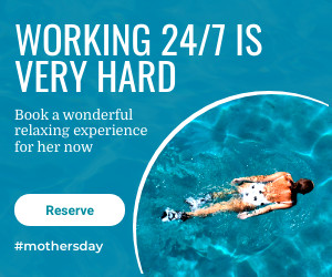 Mother's Day Spa Working as Mom 300x250 template
