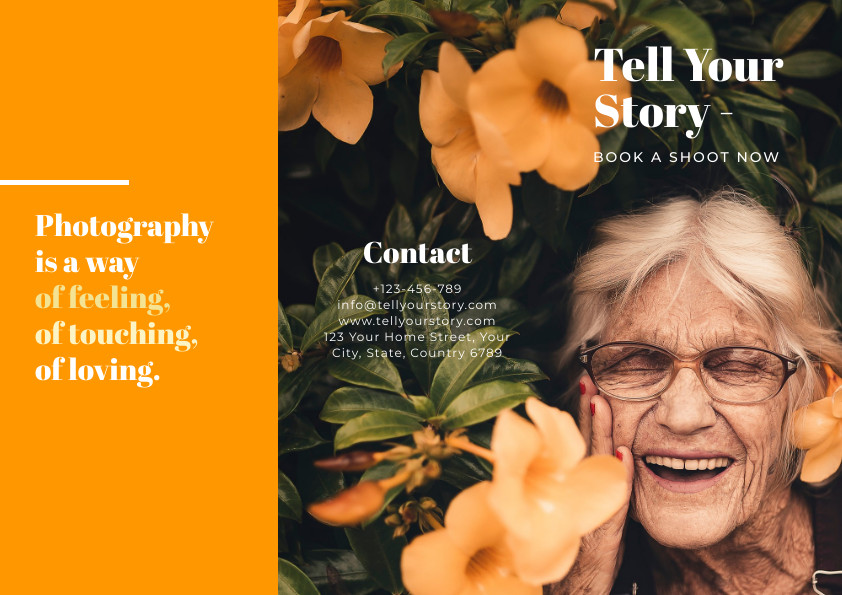 Tell Your Story Photography – Brochure Template 842x595 template