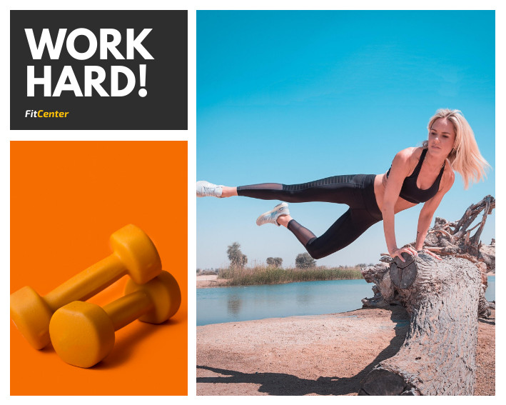 Work Hard FitCenter – Photo Collage Template  709x567 template