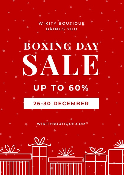 Red Boutique Boxing Day Sale Flyer 420x595 template