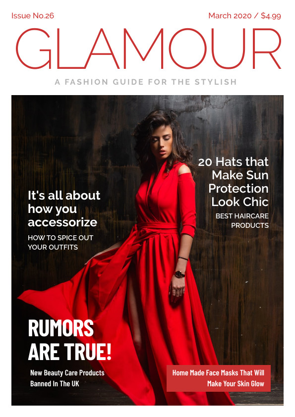 Glamour Fashion Guide – Magazine Cover Template 595x842 template preview