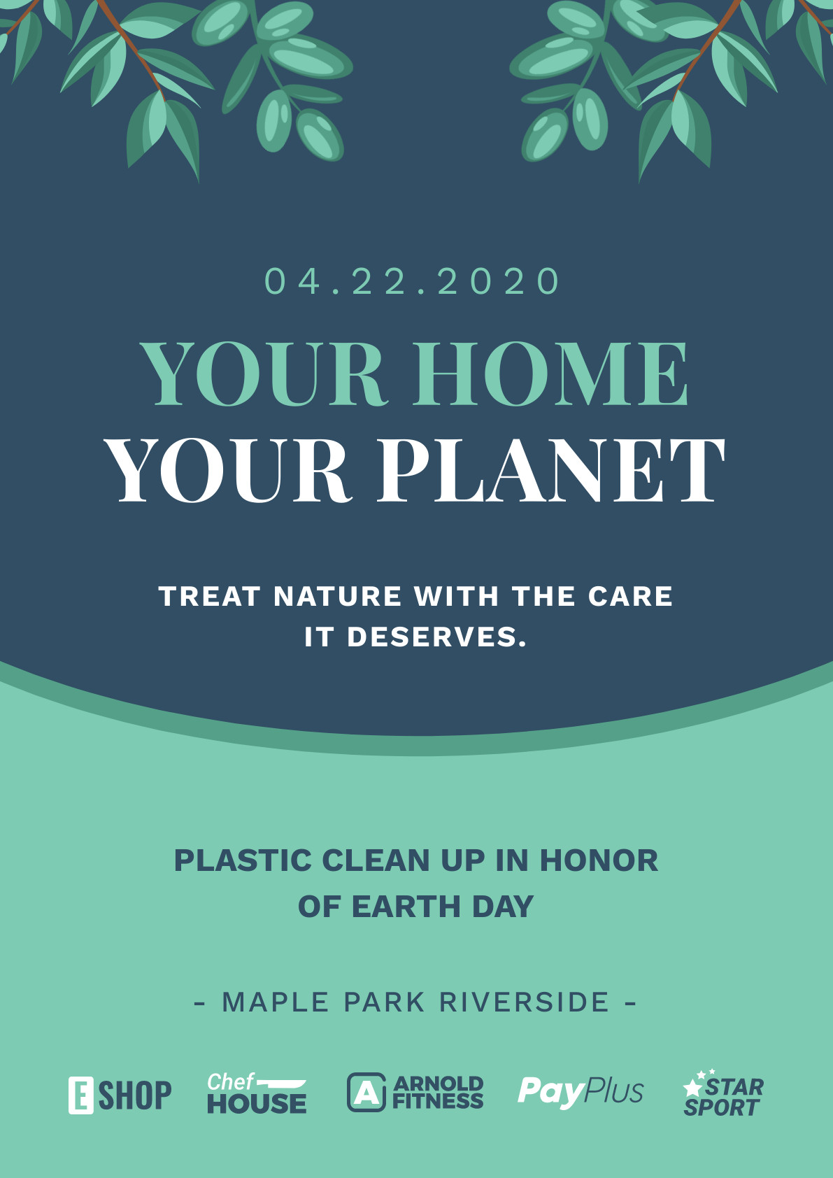 Your Home Your Planet Earth Day – Poster Template 1191x1684 template