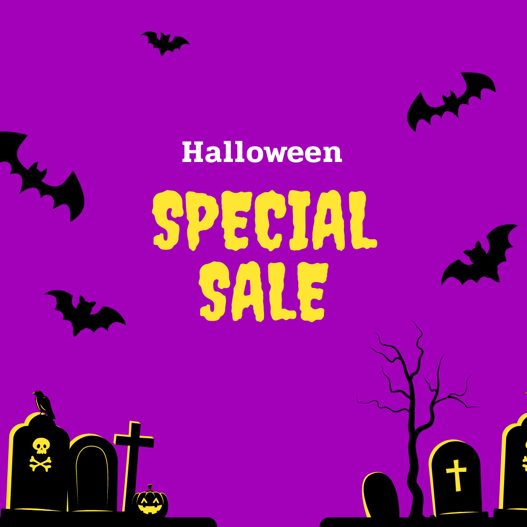 Purple Yellow Halloween Special Sale 1080x1080 template