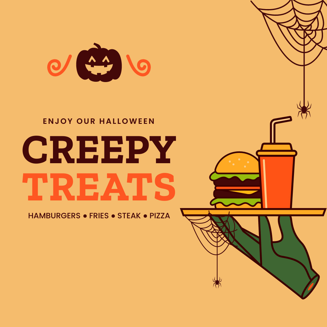 Creepy Treats Halloween  1080x1080 template