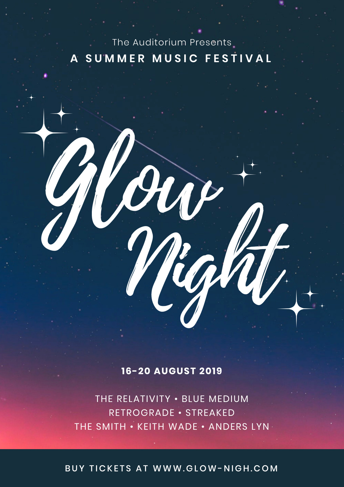 Glow Night Stars – Poster Template 1191x1684 template