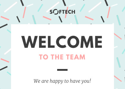 Dizzy Softech Team Welcome – Card Template 420x298 template