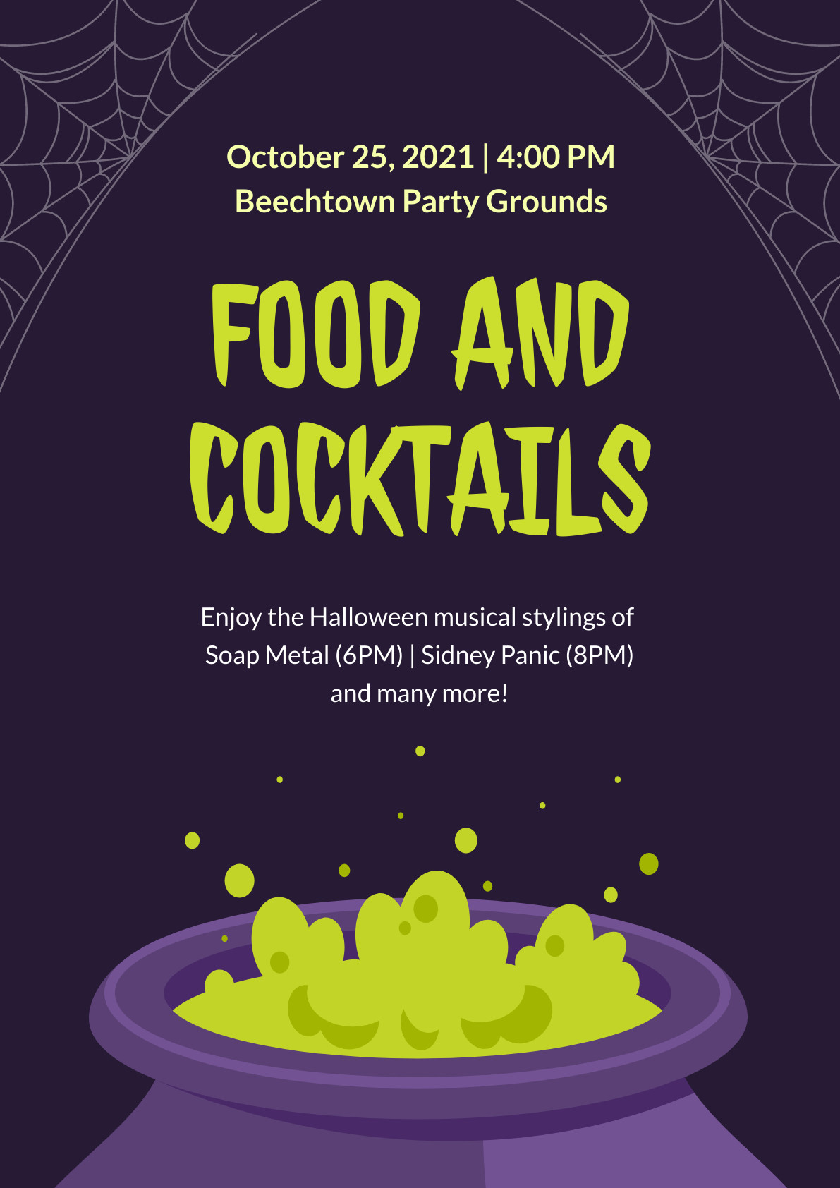 Halloween Food And Cocktails Poster 1191x1684 template preview