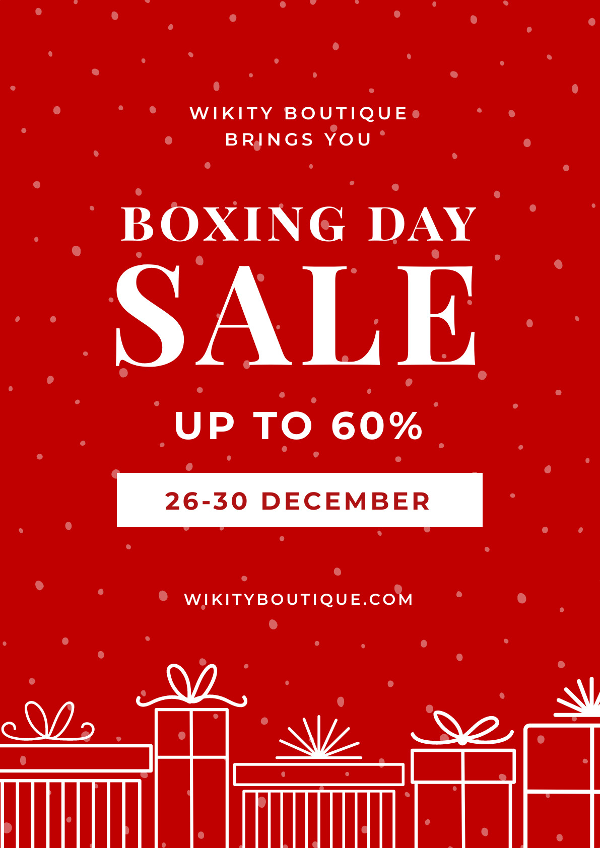Red Boutique Boxing Day Sale Poster 1191x1684 template