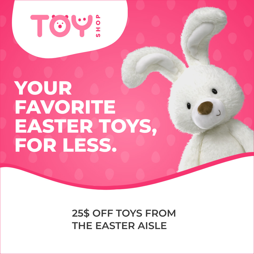Favorite Bunny Easter Toys 1080x1080 template preview