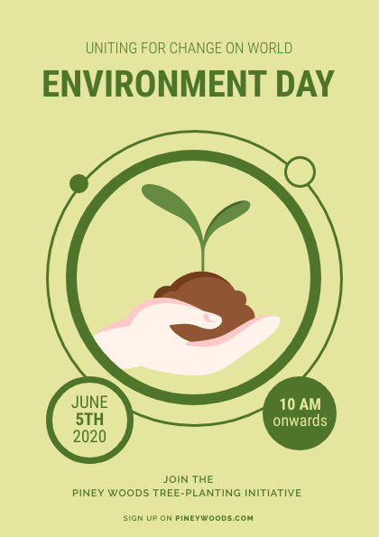 Uniting for Environment Day Green – Flyer Template 420x595 template