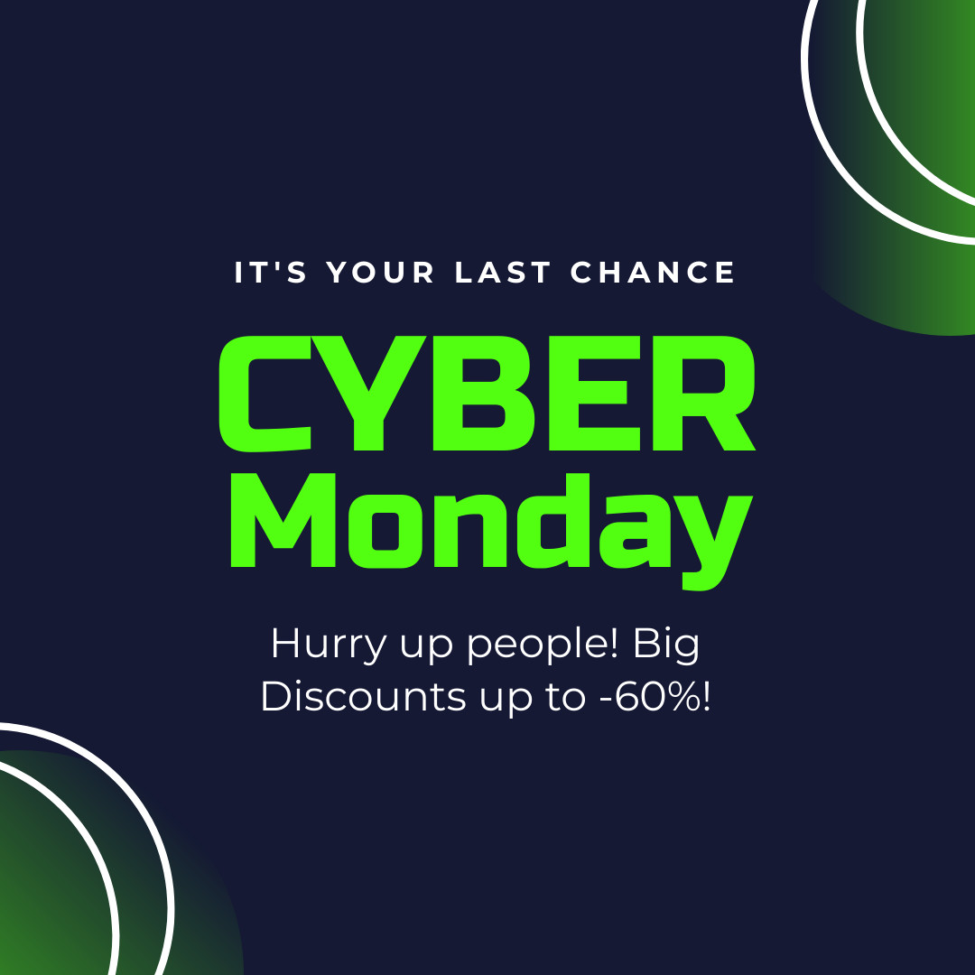 Cyber Monday Big Discounts Last Chance 1080x1080 template