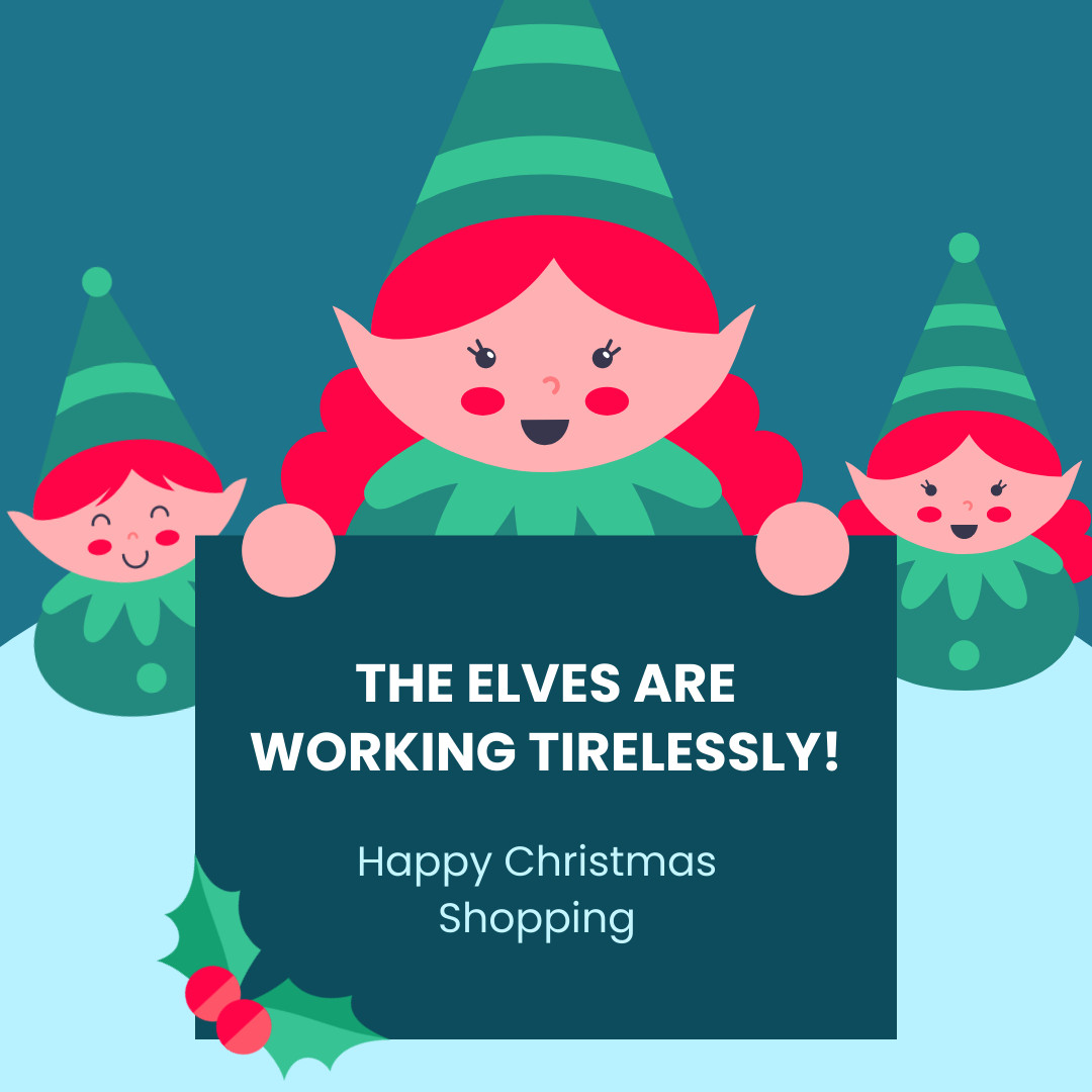 Christmas Elves Shopping 1080x1080 template