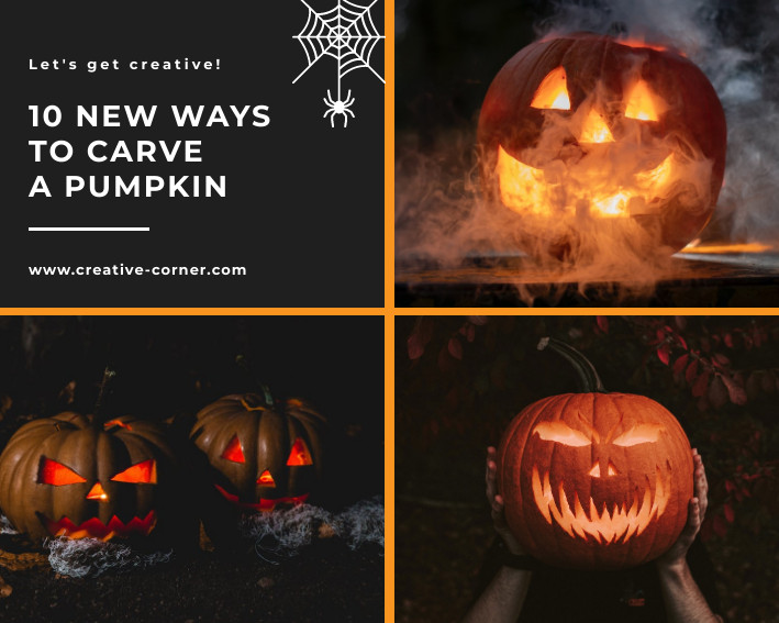 10 Pumpkin Carve Photo Collage 709x567 template
