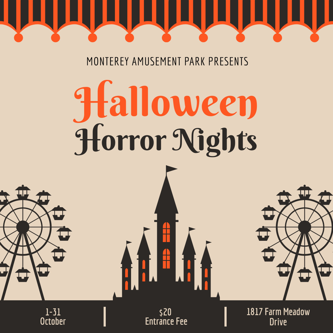 Halloween Horror Nights Amusement Park 1080x1080 template