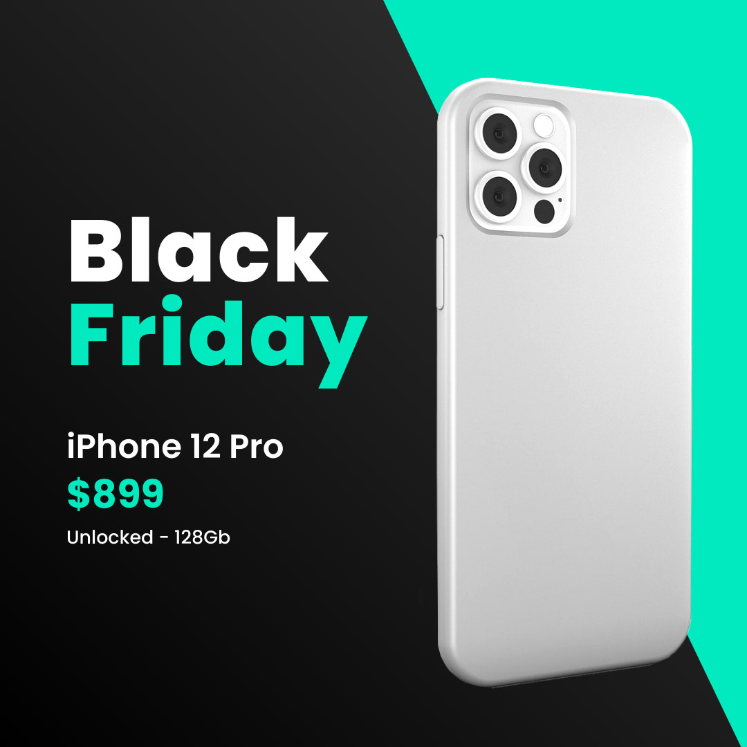 Black Friday iPhone 12 Pro Unlocked  1080x1080 template