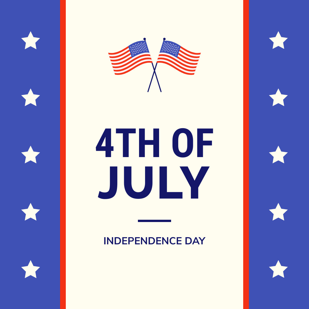 4th of July Crossed Flags 1080x1080 template