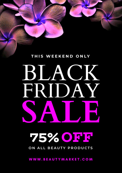 Flowers Beauty Market Black Friday Sale Flyer 420x595 template