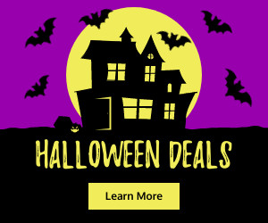 Haunted House Halloween Deals 300x250 template