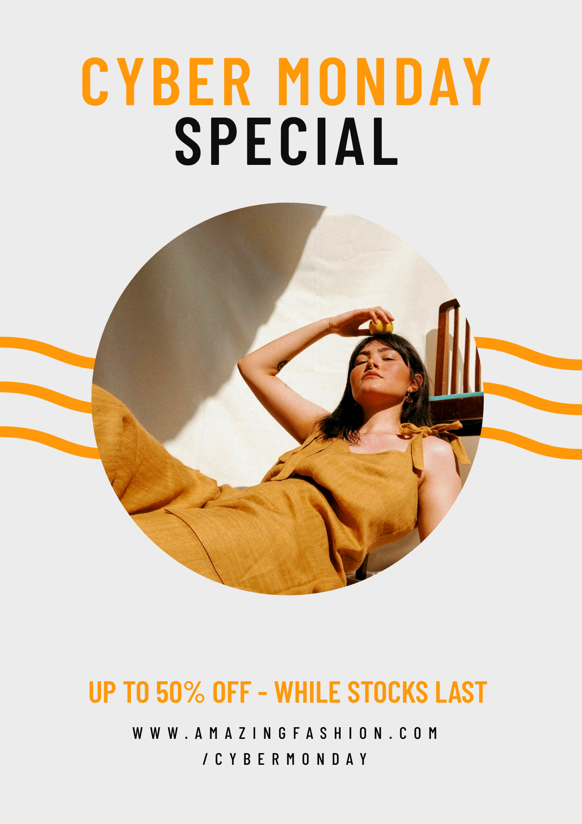Amazing Fashion Cyber Monday Poster 1191x1684 template